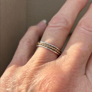 James Avery Retired 925 Silver and 14K Gold Women's Ring Size 7